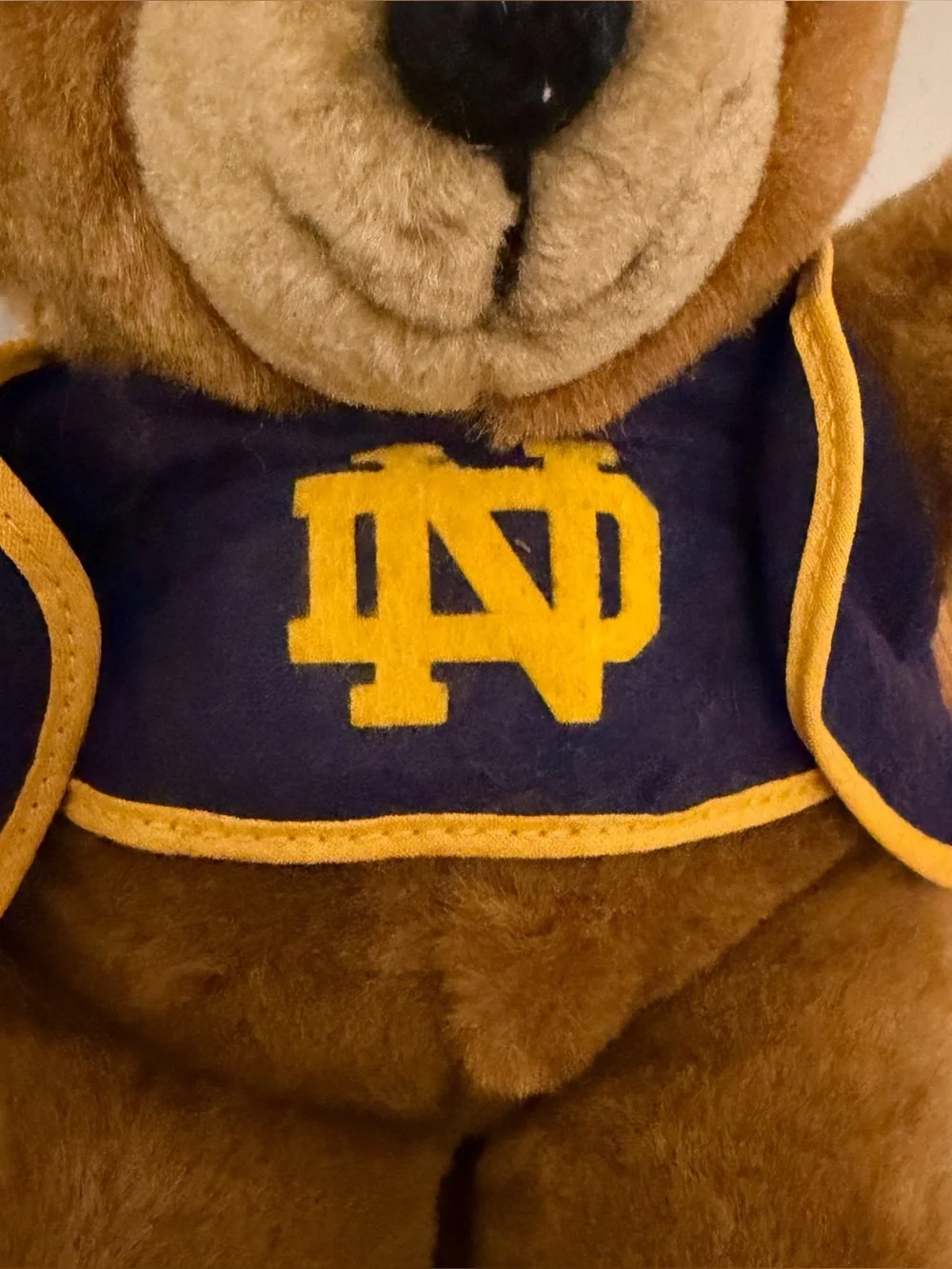Vintage Notre Dame Fighting Irish Teddy Bear Plush 10